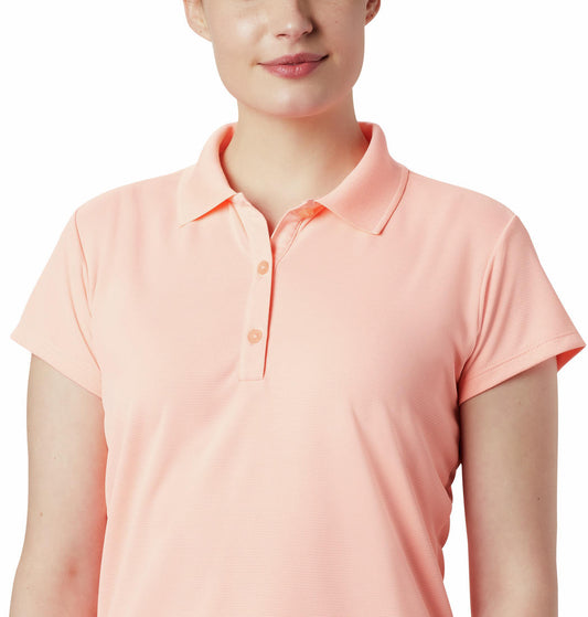 Columbia Women Peach Innisfree SS Polo T-Shirt