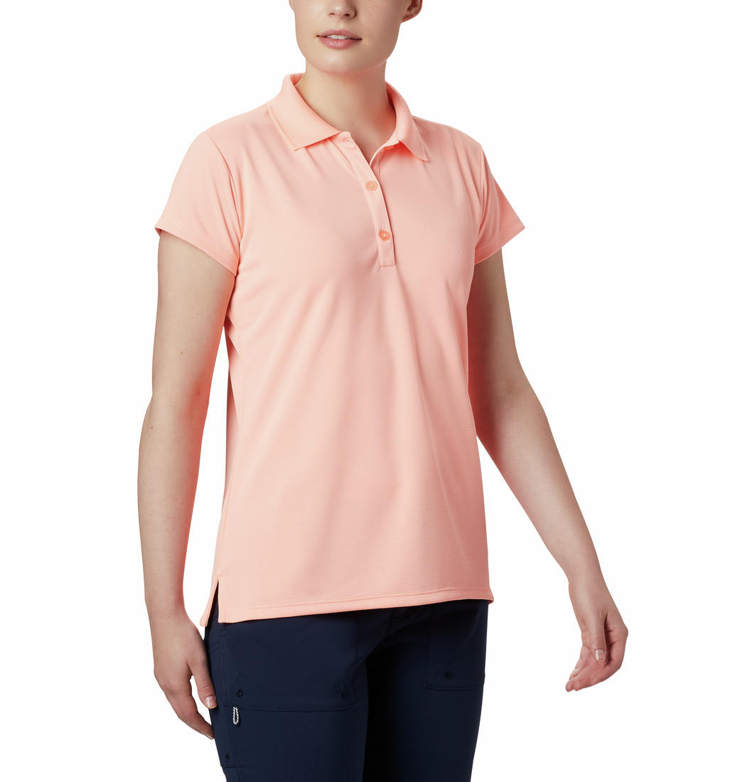 Columbia Women Peach Innisfree SS Polo T-Shirt