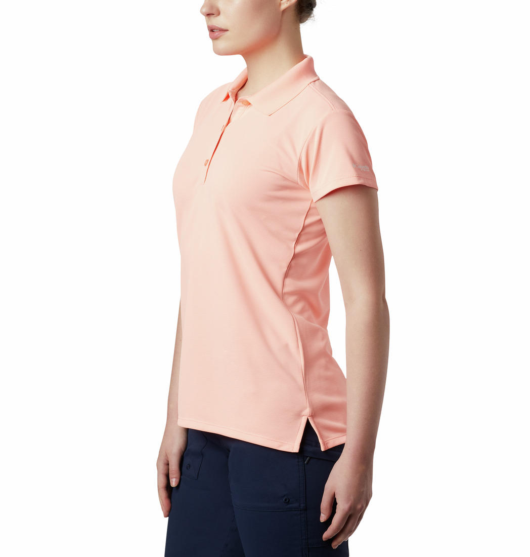 Columbia Women Peach Innisfree SS Polo T-Shirt
