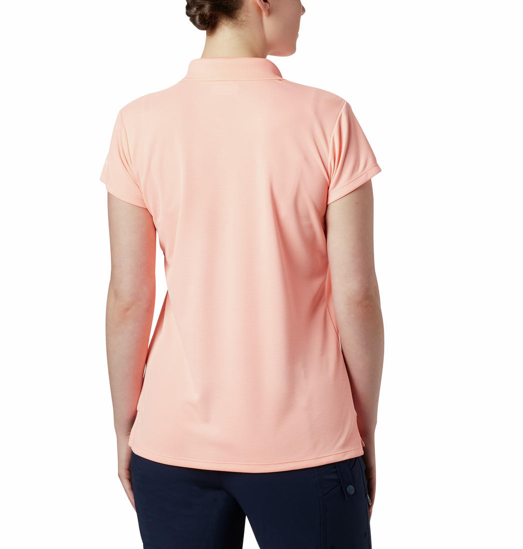 Columbia Women Peach Innisfree SS Polo T-Shirt