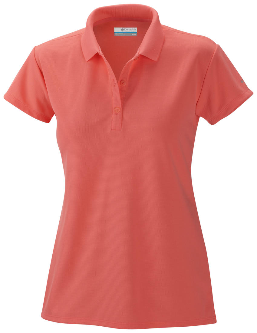 Columbia Women's Orange Innisfree Short Sleeve Polo with Sun Protection