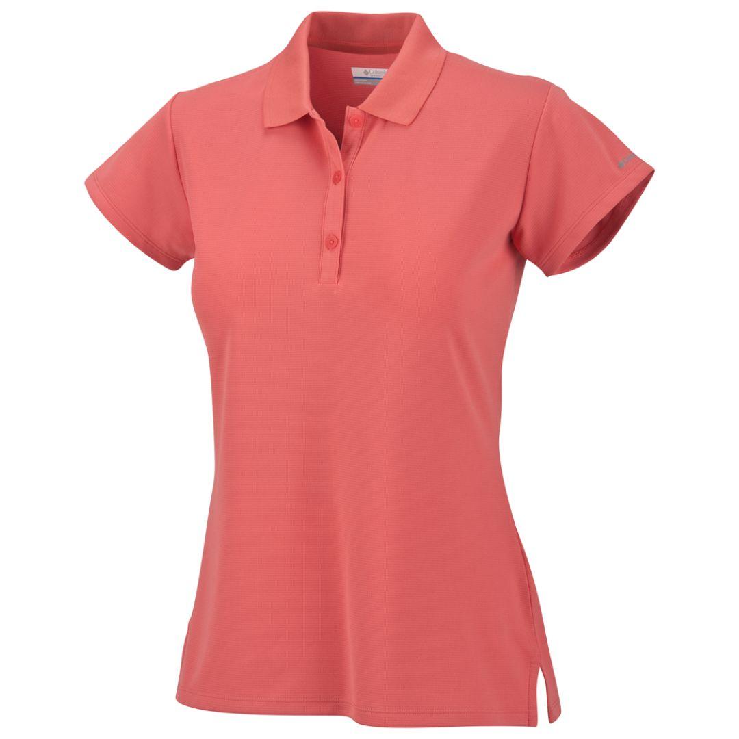 Columbia Women Orange Innisfree SS Polo T-Shirt