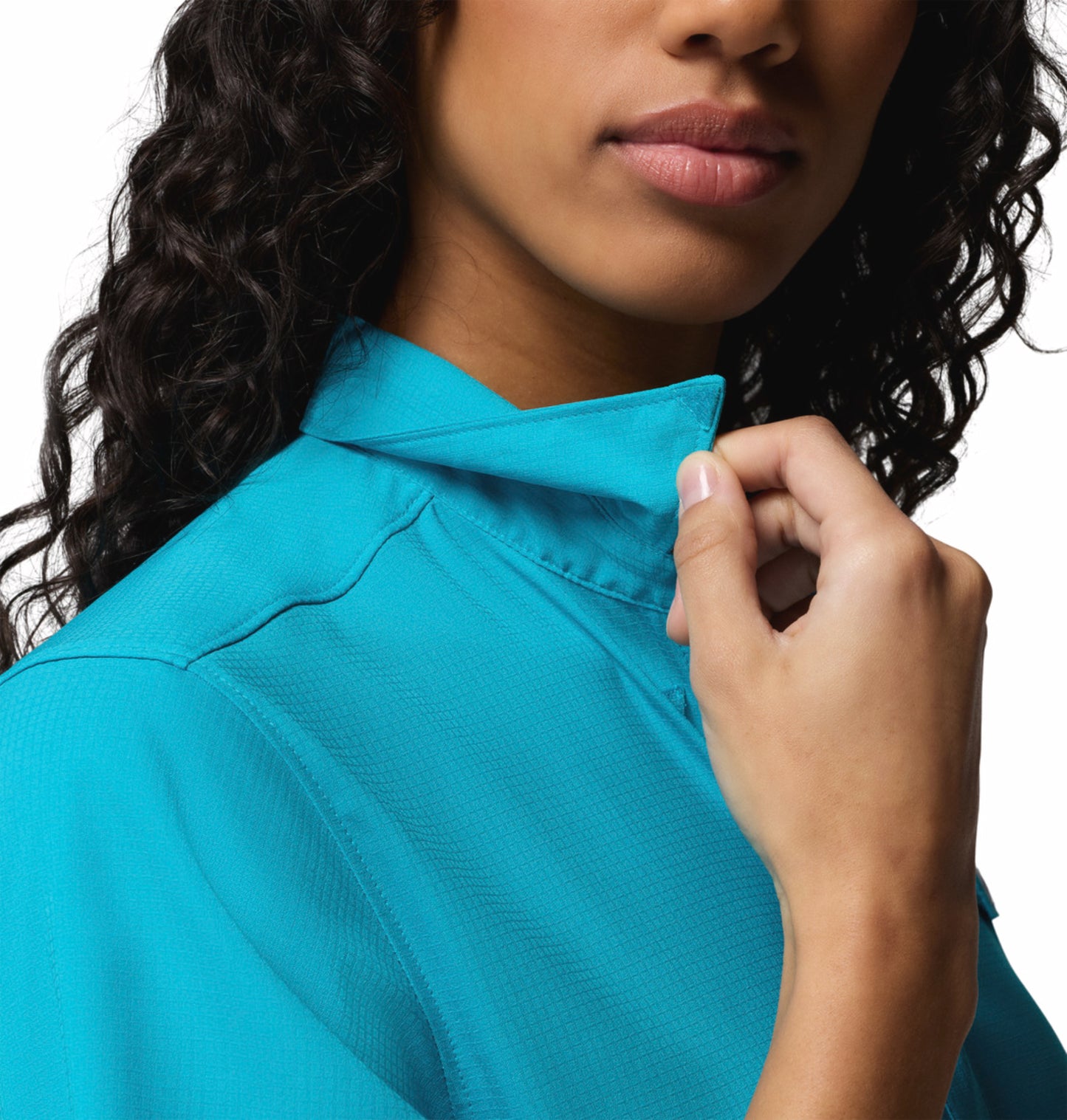 Columbia Women Blue Omni-Shade Tamiami II Short Sleeve Shirt with UV Protection