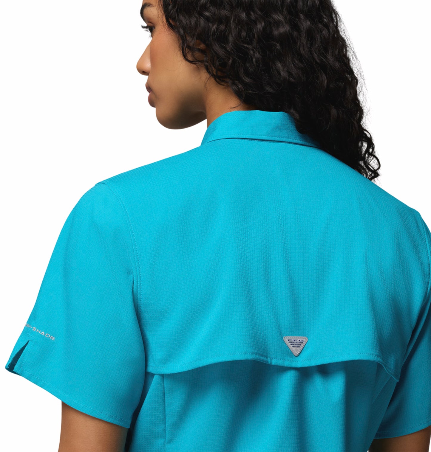 Columbia Women Blue Omni-Shade Tamiami II Short Sleeve Shirt with UV Protection