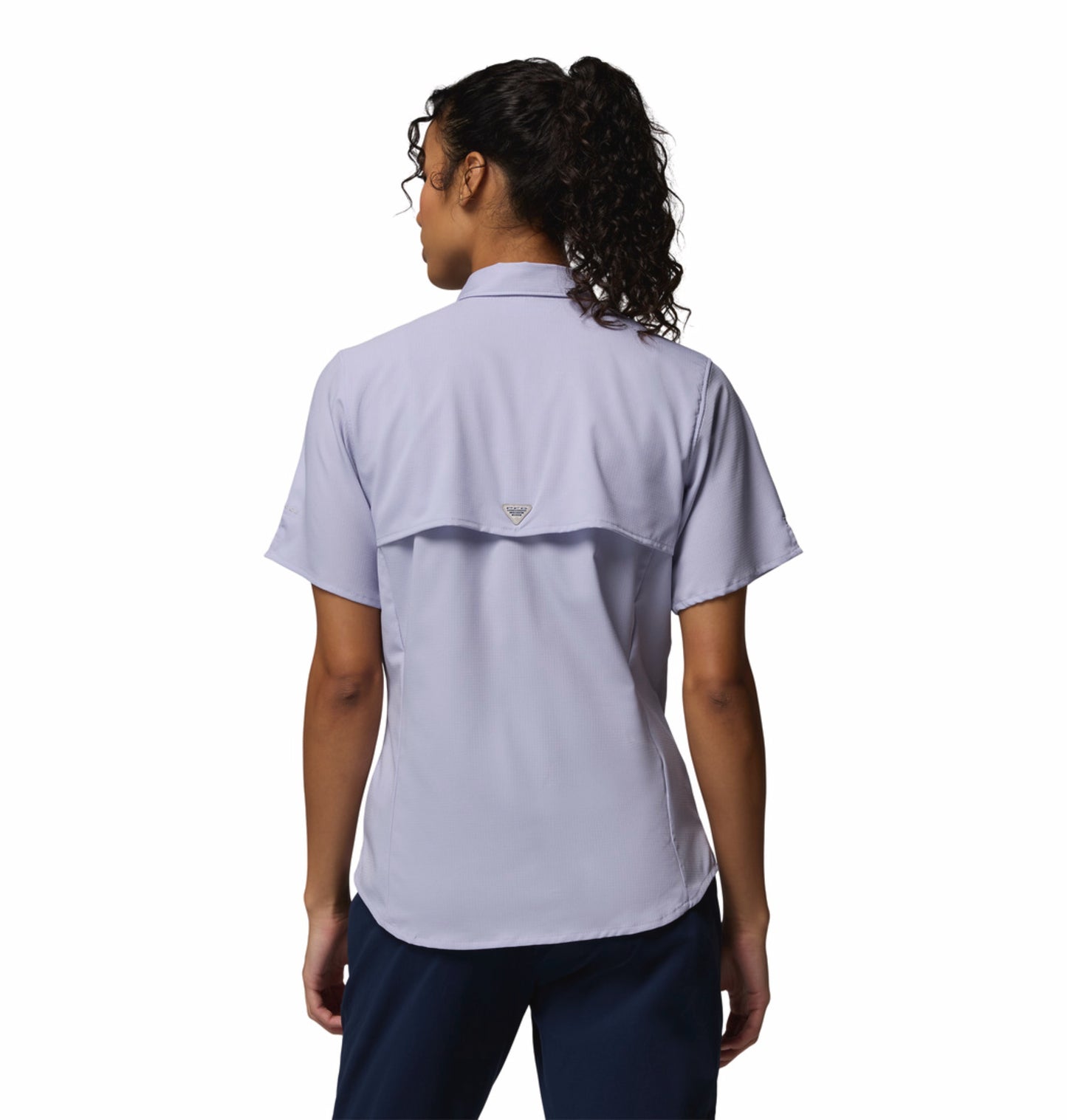 Columbia Women Blue Omni-Shade Tamiami II Short Sleeve Shirt for Sun Protection
