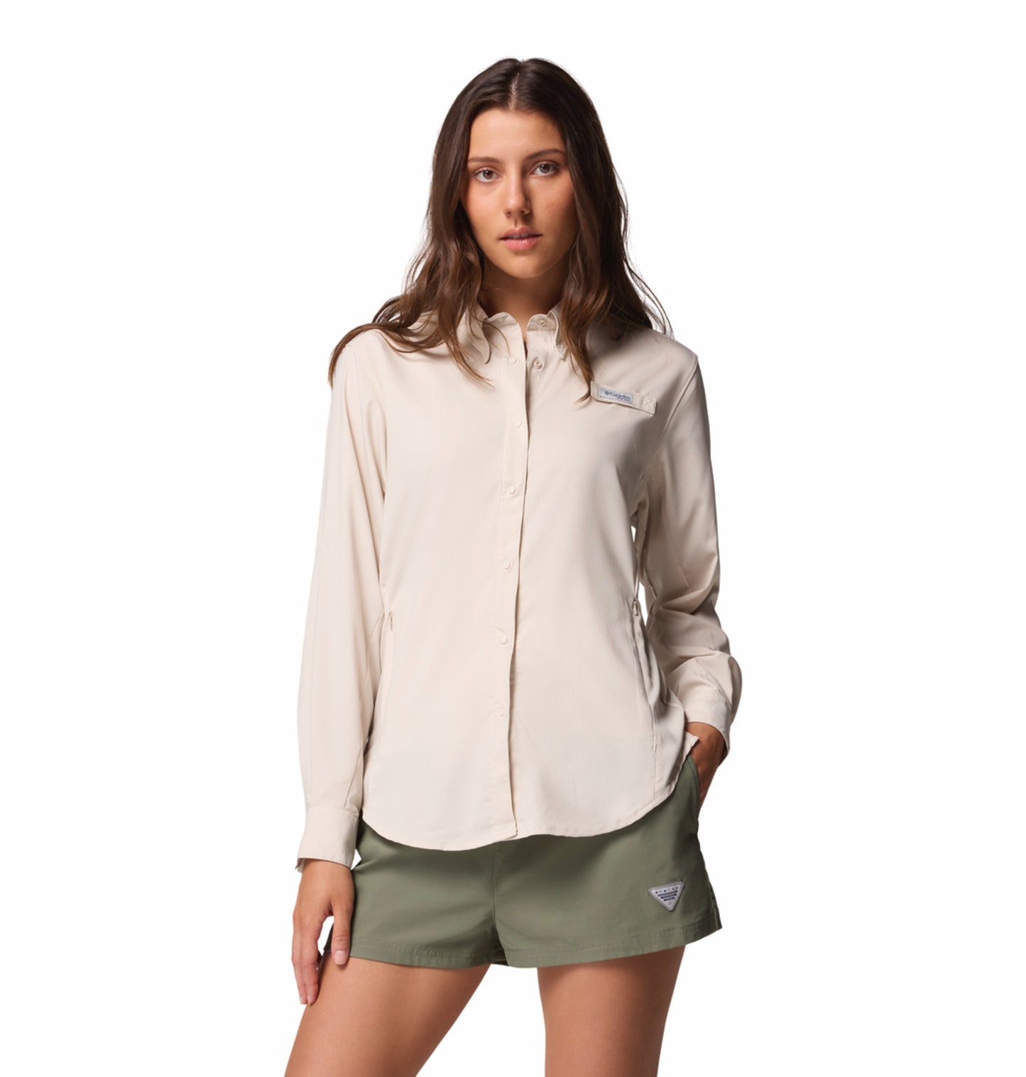 Columbia Women's Omni-Shade Tamiami II Long Sleeve Shirt - Beige