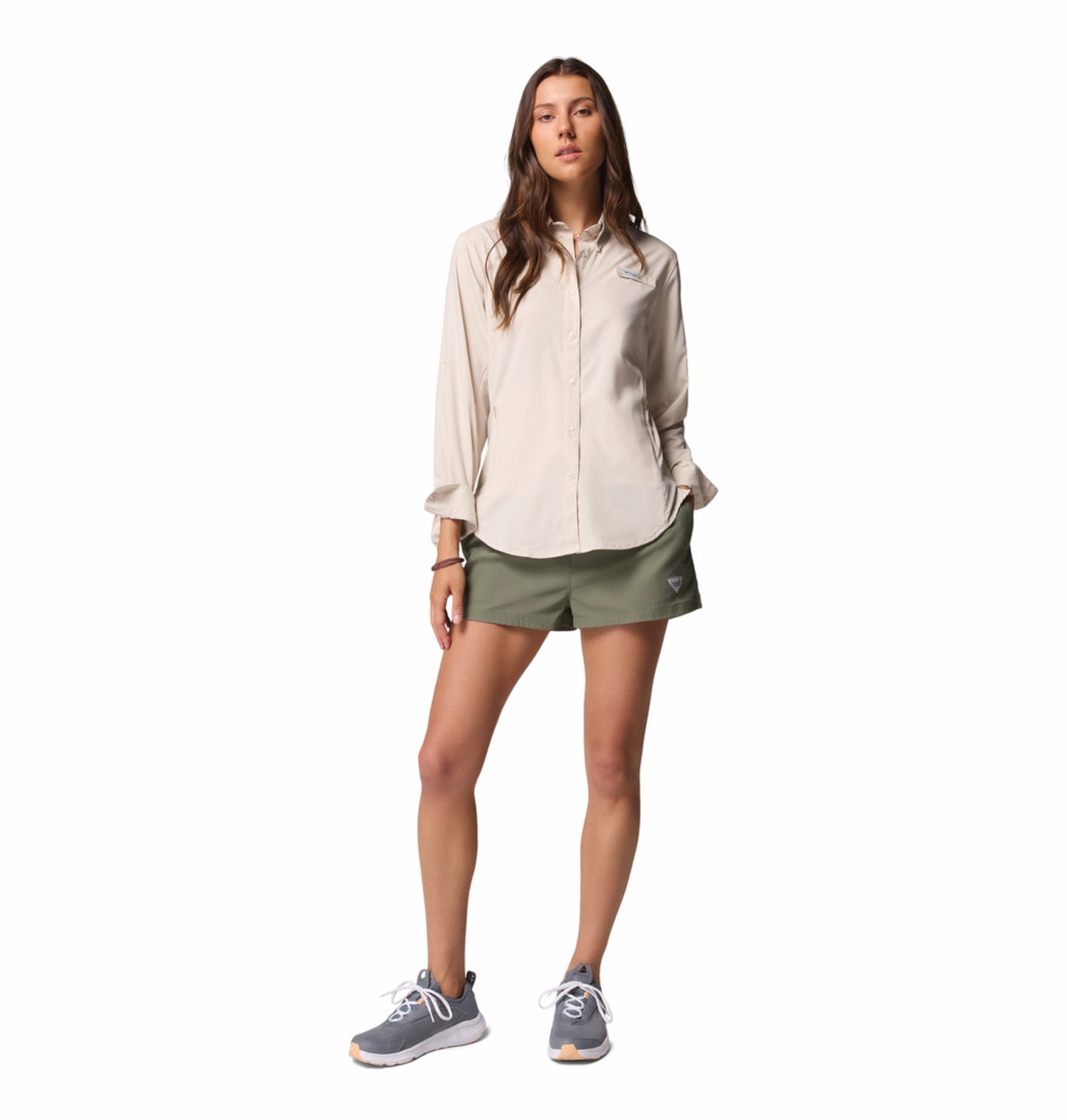 Columbia Women's Omni-Shade Tamiami II Long Sleeve Shirt - Beige