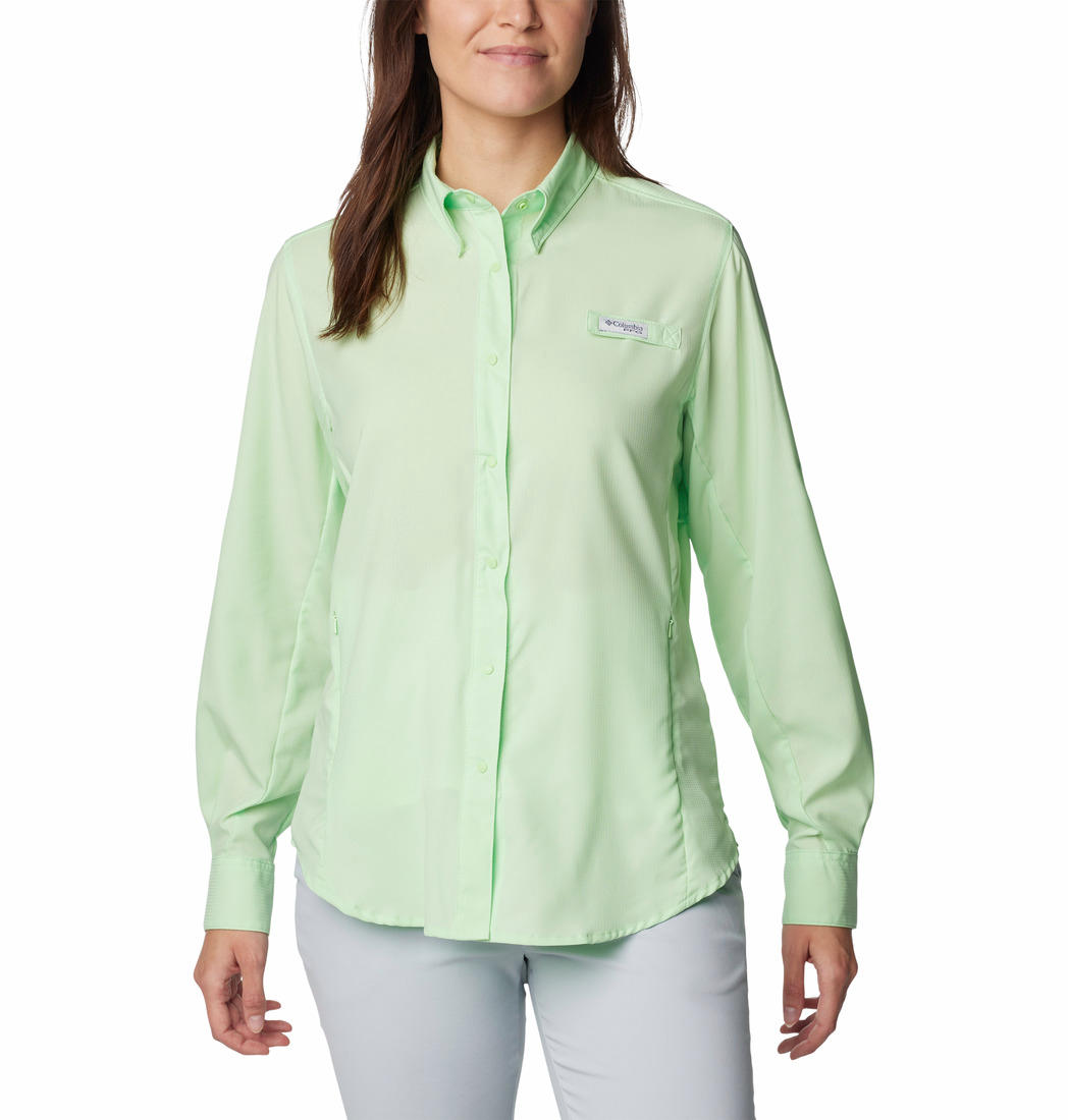 Columbia Women Green Womens Tamiami II LS Shirt (Sun Protection)