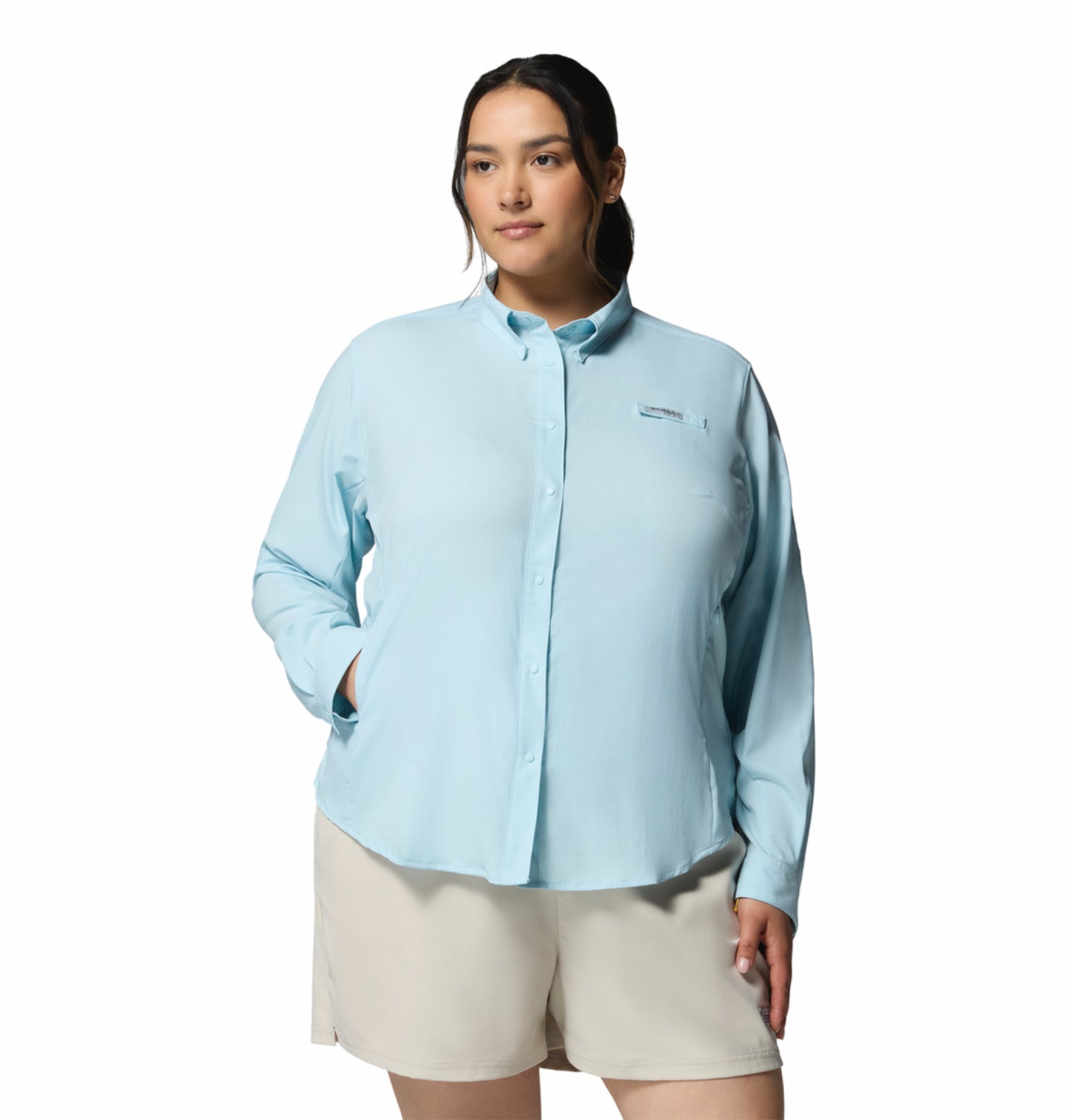 Columbia Women’s Blue Omni-Shade Tamiami II Long Sleeve Shirt