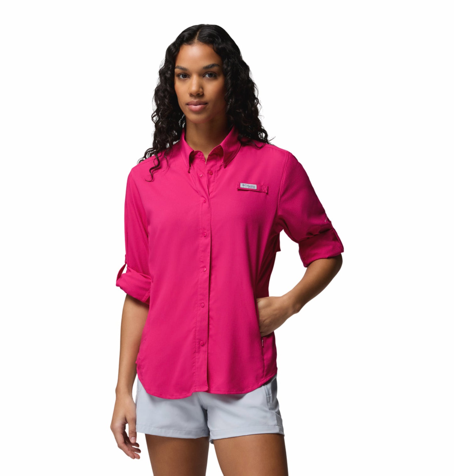 Columbia Women’s Pink Omni-Shade Tamiami II Long Sleeve Shirt