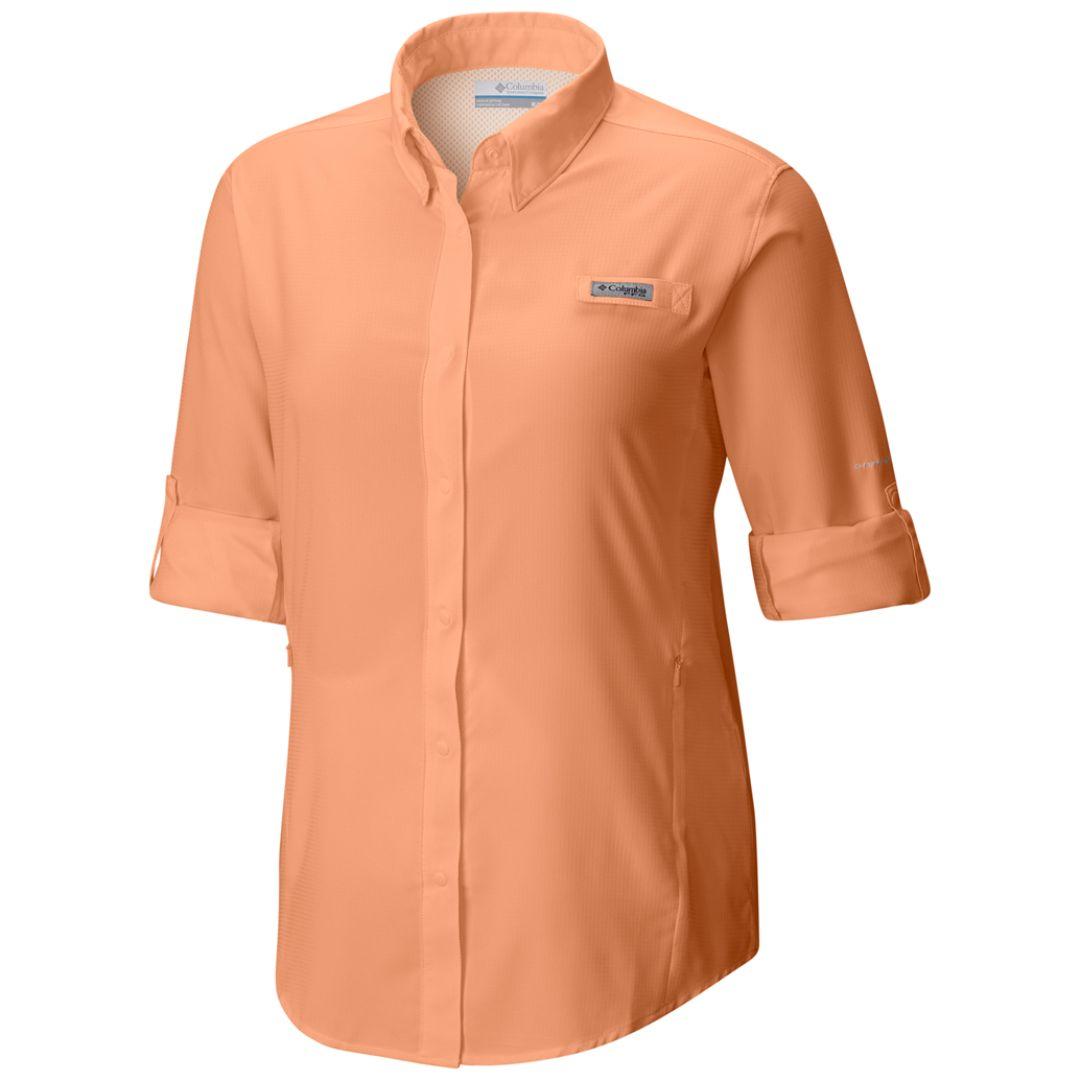 Columbia Women Orange Womens Tamiami II Long Sleeve Shirt