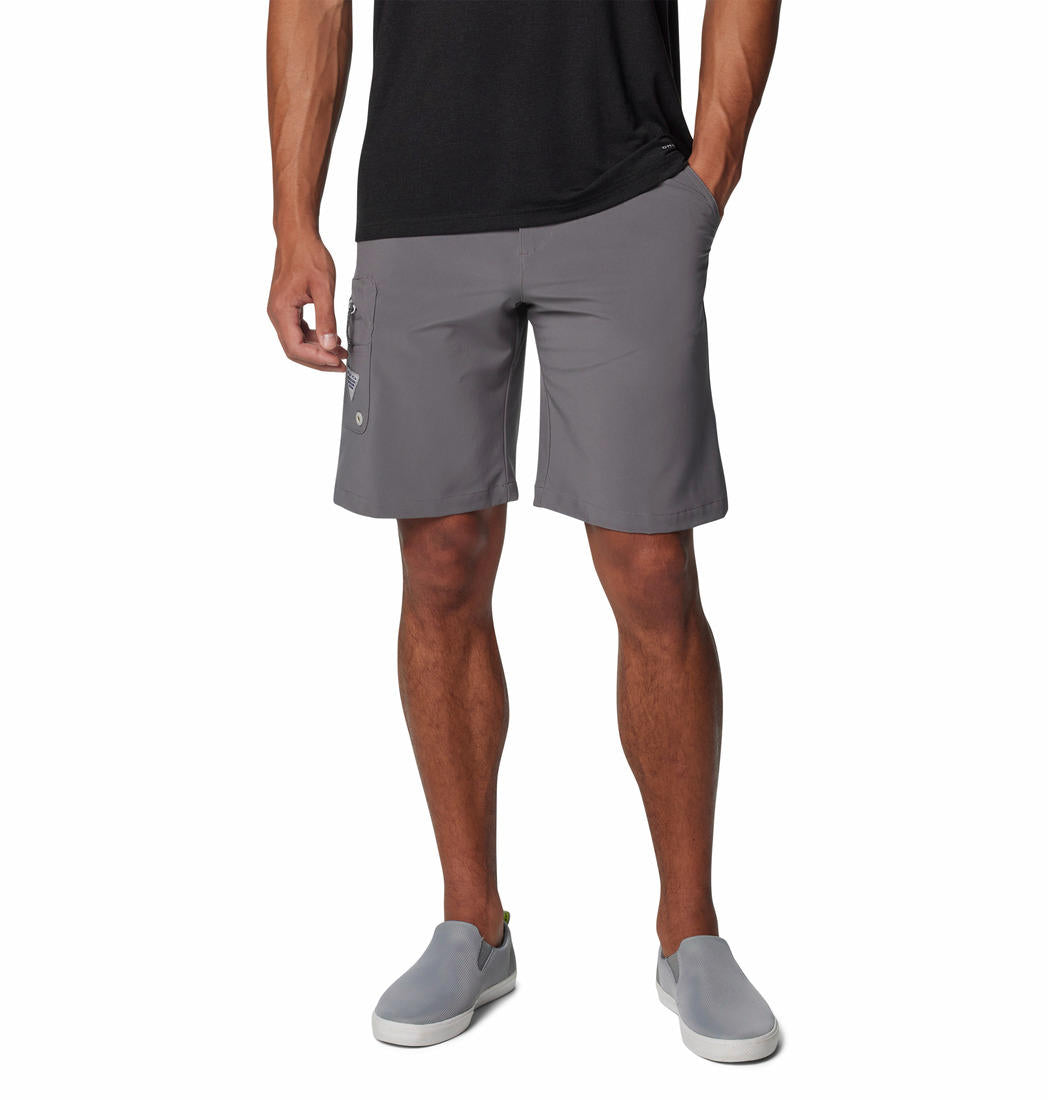 Columbia Men Grey Omni-Shade Terminal Tackle II Shorts (Sun Protection)