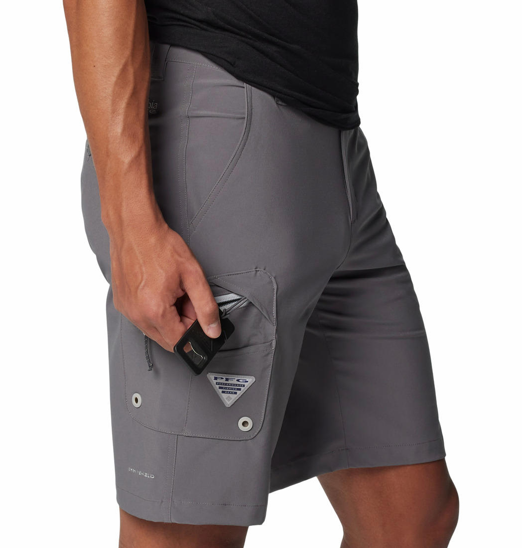 Columbia Men Grey Omni-Shade Terminal Tackle II Shorts (Sun Protection)