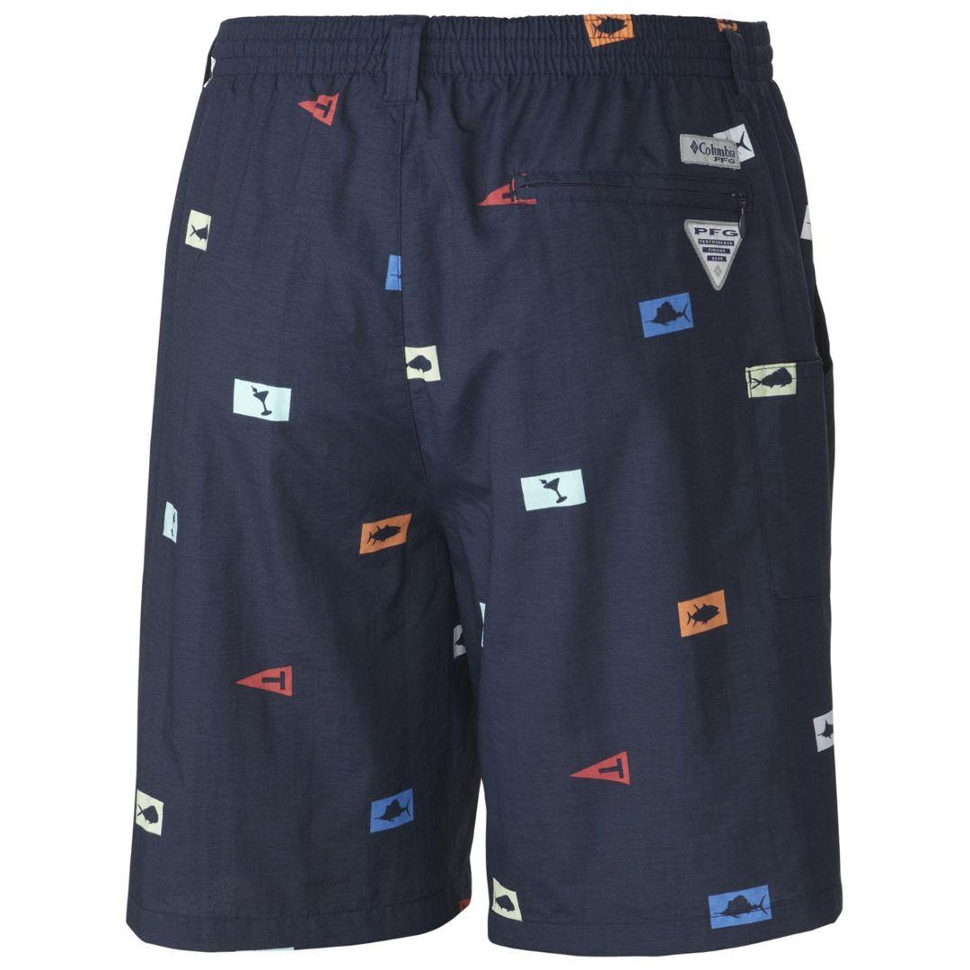 Columbia Men Blue Backcast II Printed Short (Sun Protection)