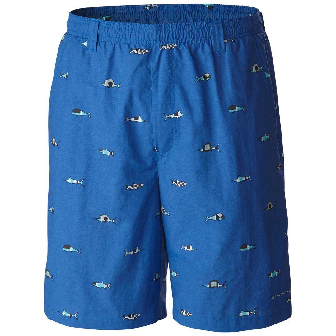 Columbia Men Blue Backcast II Printed Short (Sun Protection)