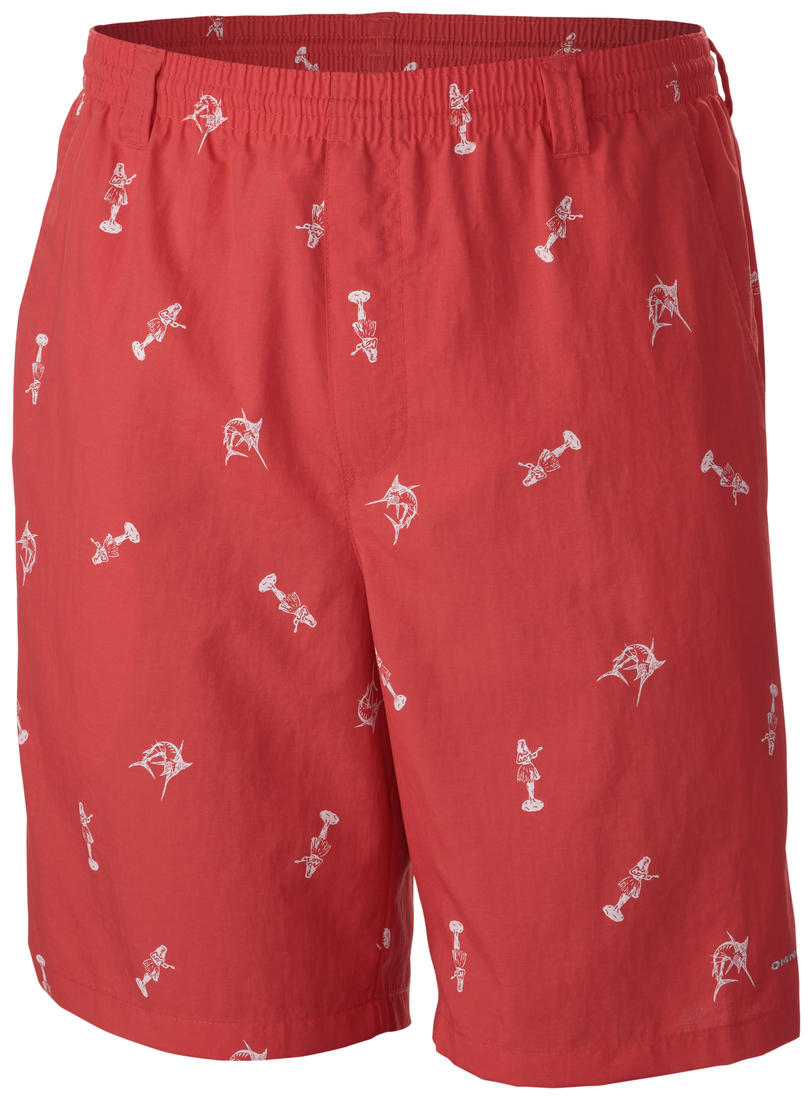 Columbia Men Red Backcast II Printed Short (Sun Protection)
