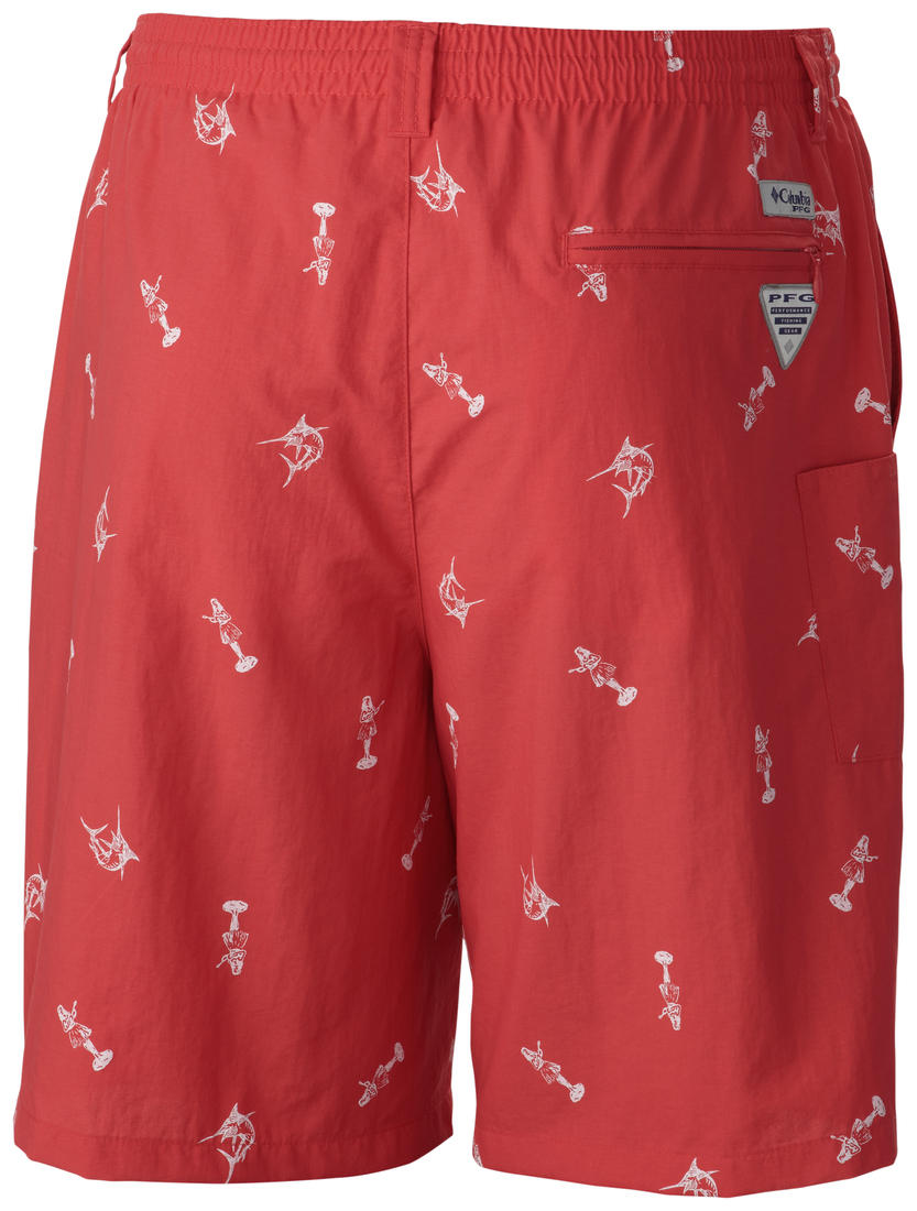 Columbia Men Red Backcast II Printed Short (Sun Protection)
