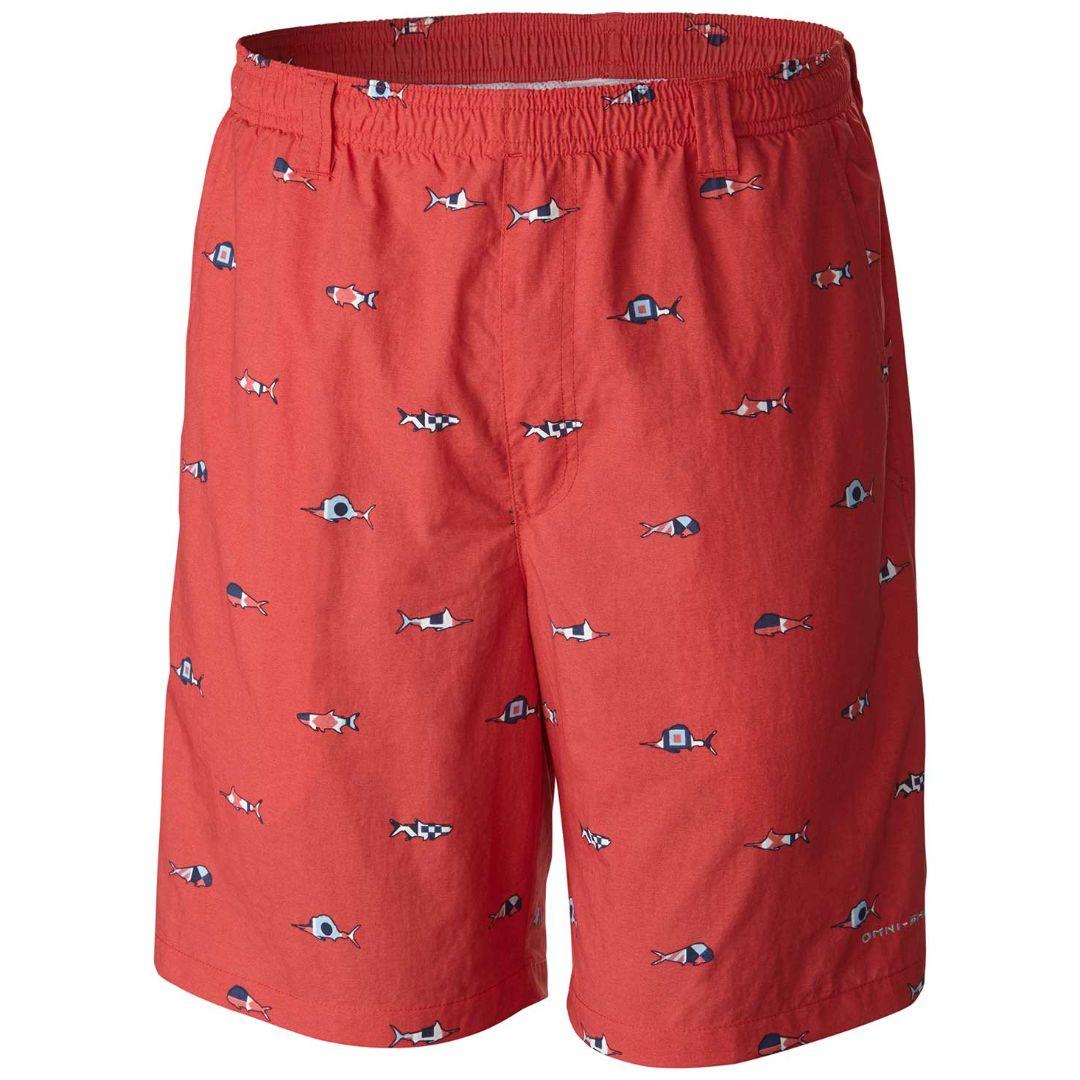 Columbia Men Red Backcast II Printed Short (Sun Protection)