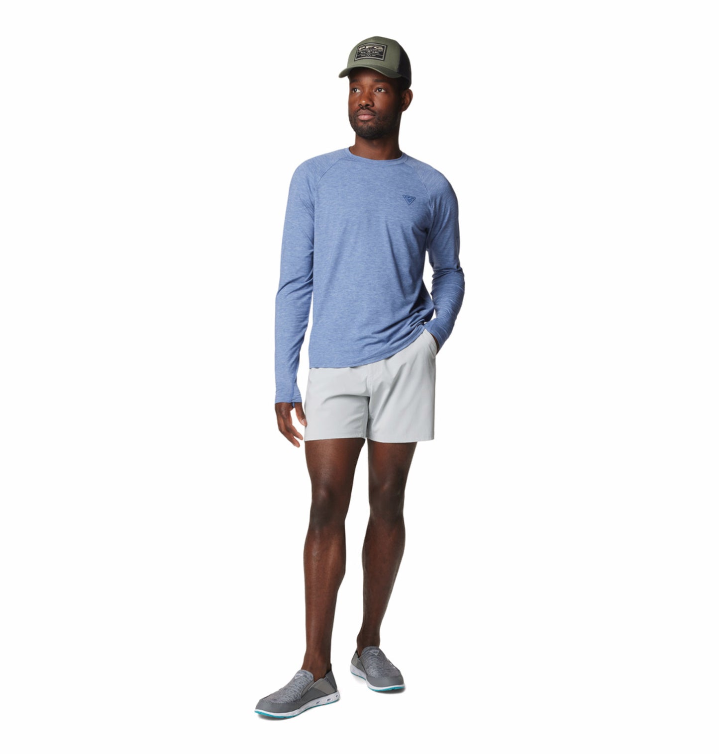Columbia Men’s Light Grey Omni-Shade PFG Uncharted Shorts