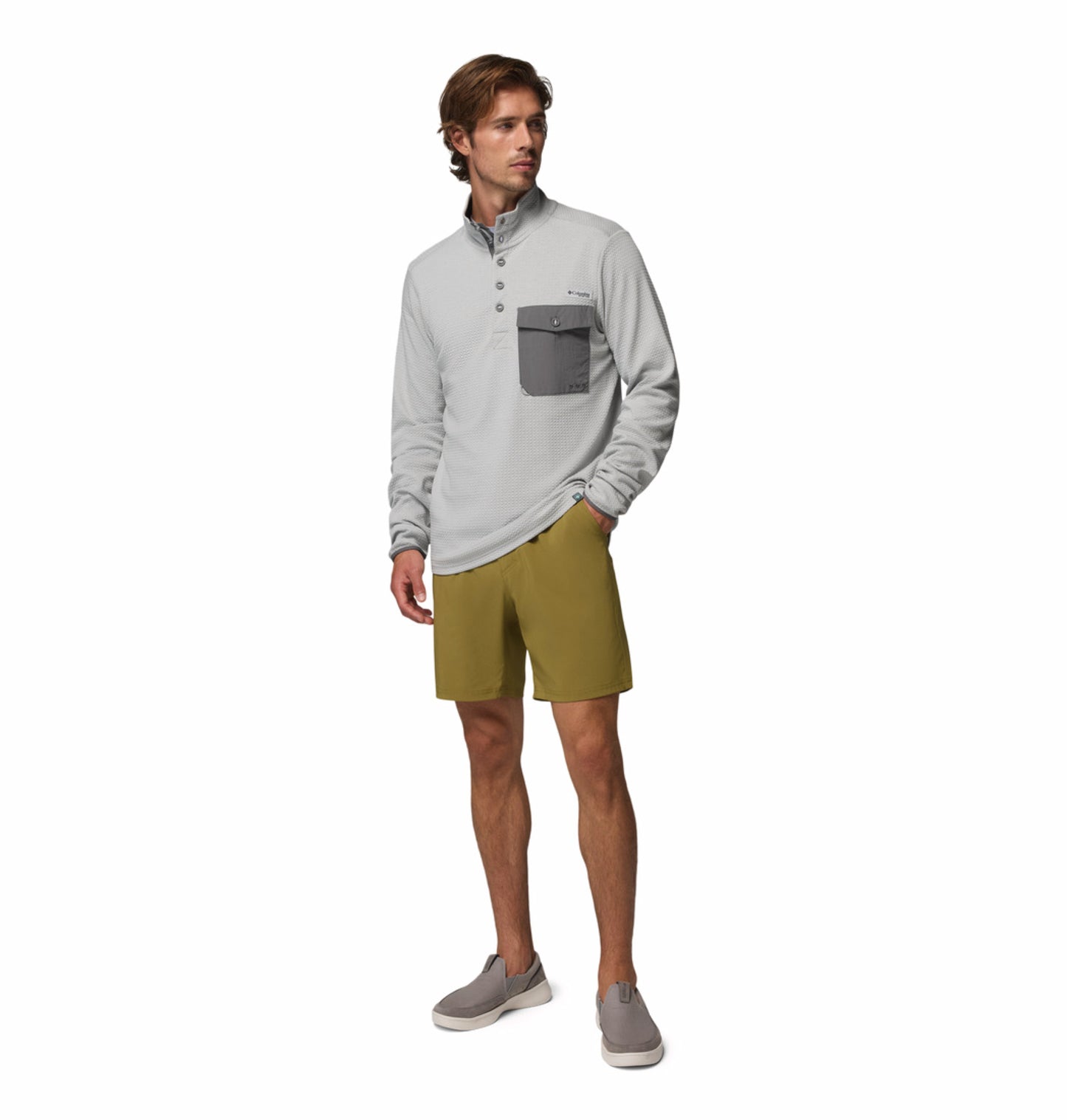 Columbia Men’s Olive Green Omni-Shade PFG Uncharted Shorts