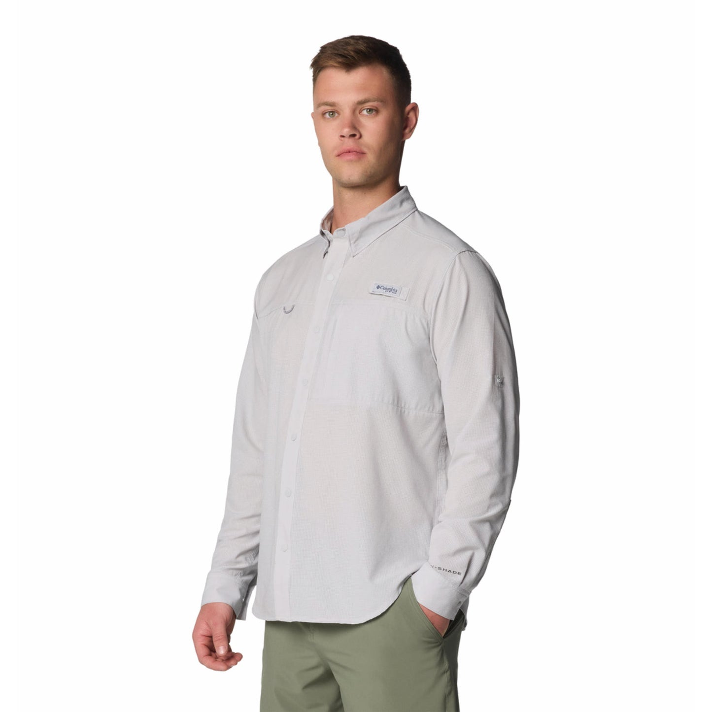 Columbia Men Black Omni-Wick PFG Solar Breeze Woven Shirt