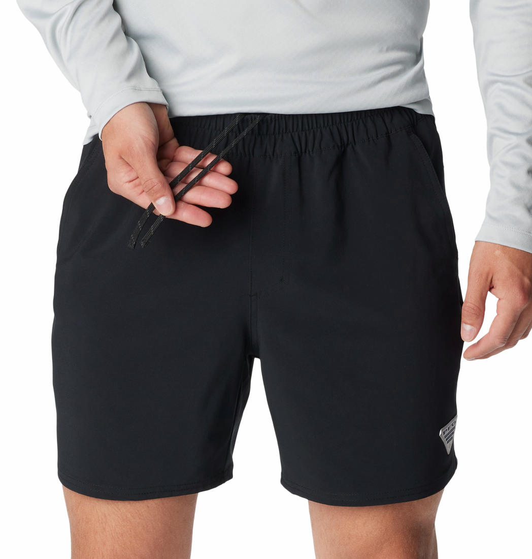 Columbia Men Black Omni-Shade Terminal Roamer Stretch Shorts (Sun Protection)