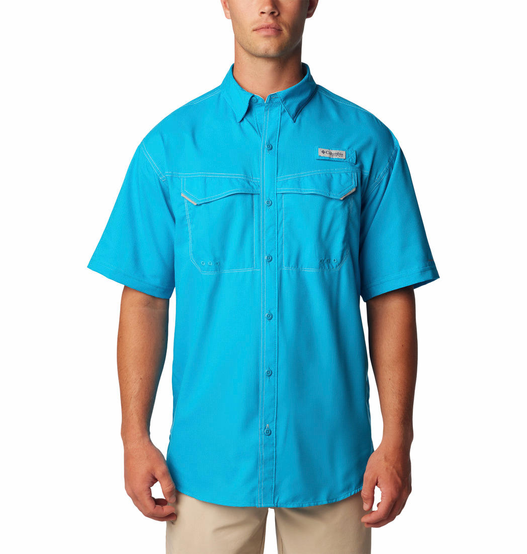 Columbia Men Blue Omni-Shade Low Drag Offshore Shirt (Sun Protection)