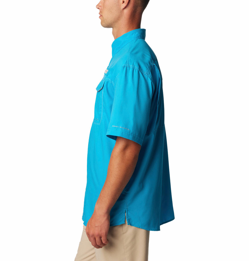 Columbia Men Blue Omni-Shade Low Drag Offshore Shirt (Sun Protection)