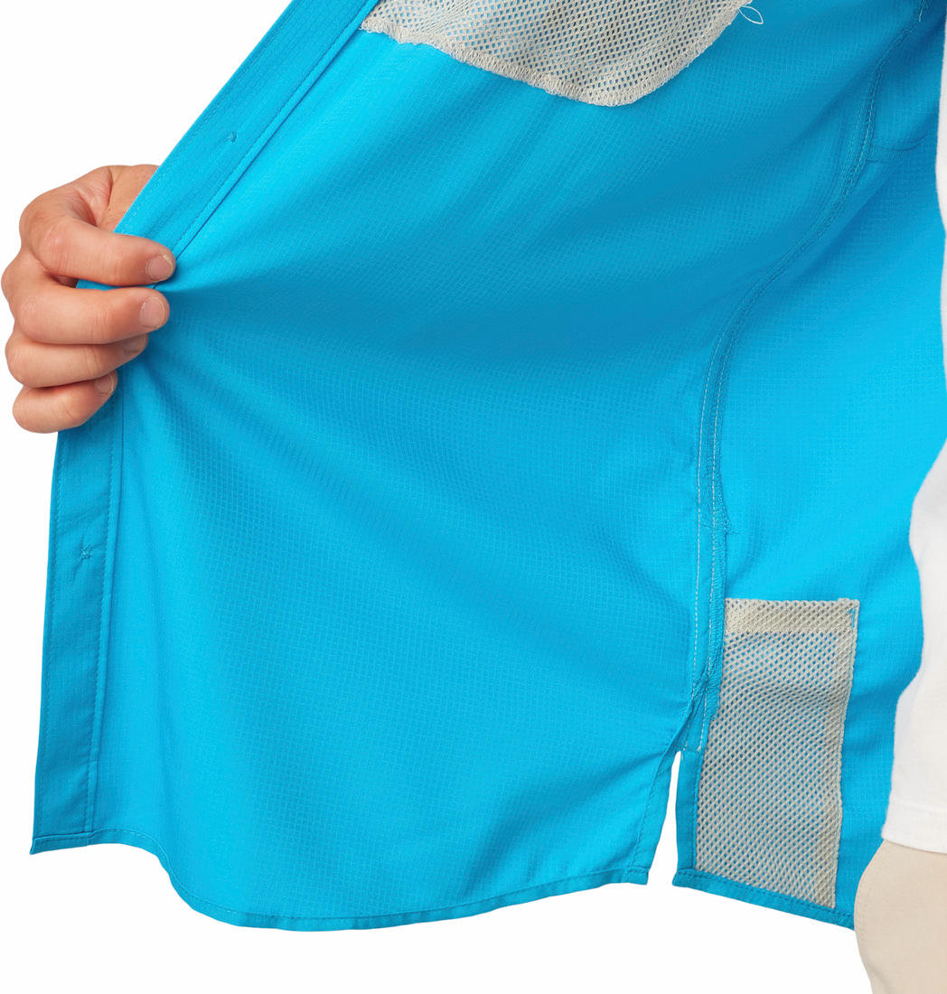 Columbia Men Blue Omni-Shade Low Drag Offshore Shirt (Sun Protection)