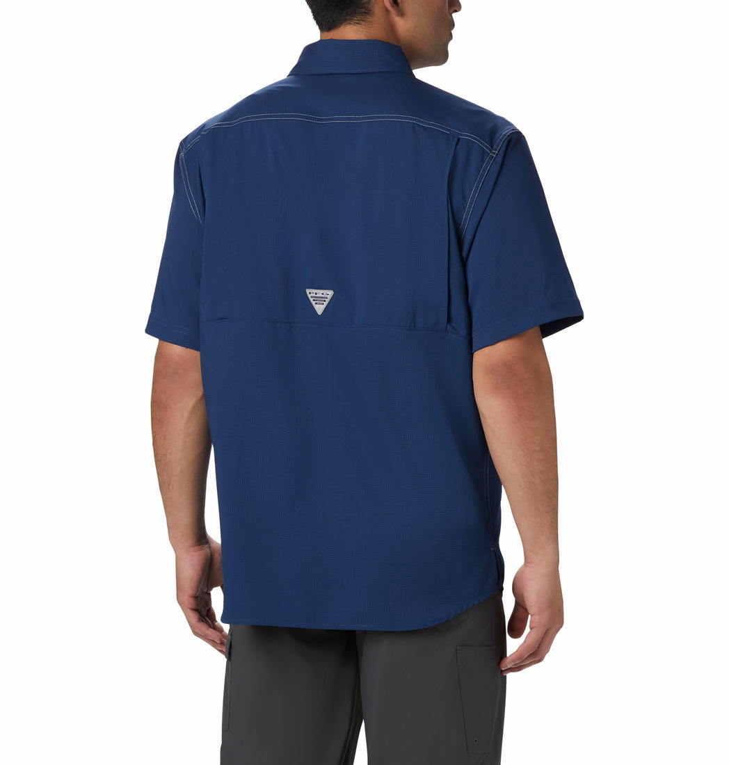 Columbia Men Blue Omni-Shade Low Drag Offshore Shirt (Sun Protection)
