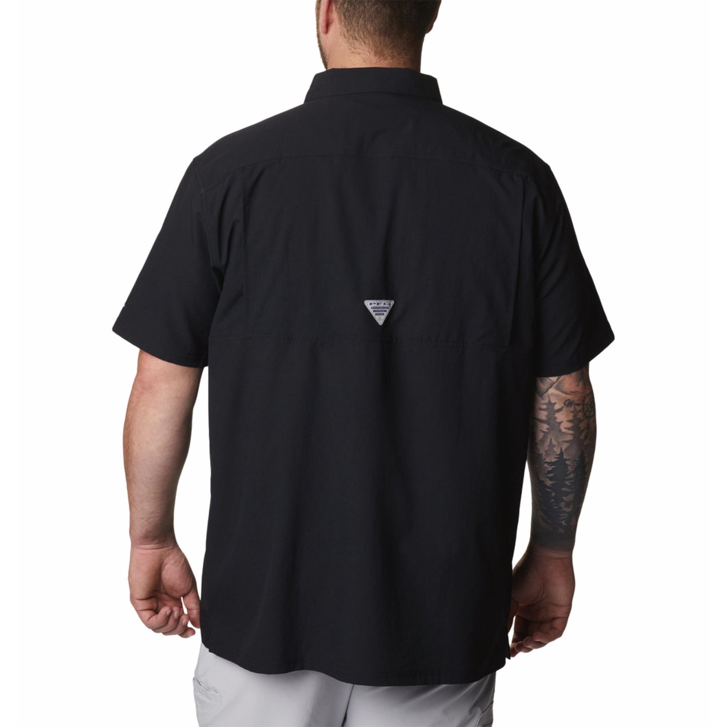 Columbia Men Black Omni-Shade Slack Tide Camp Shirt (Sun Protection)