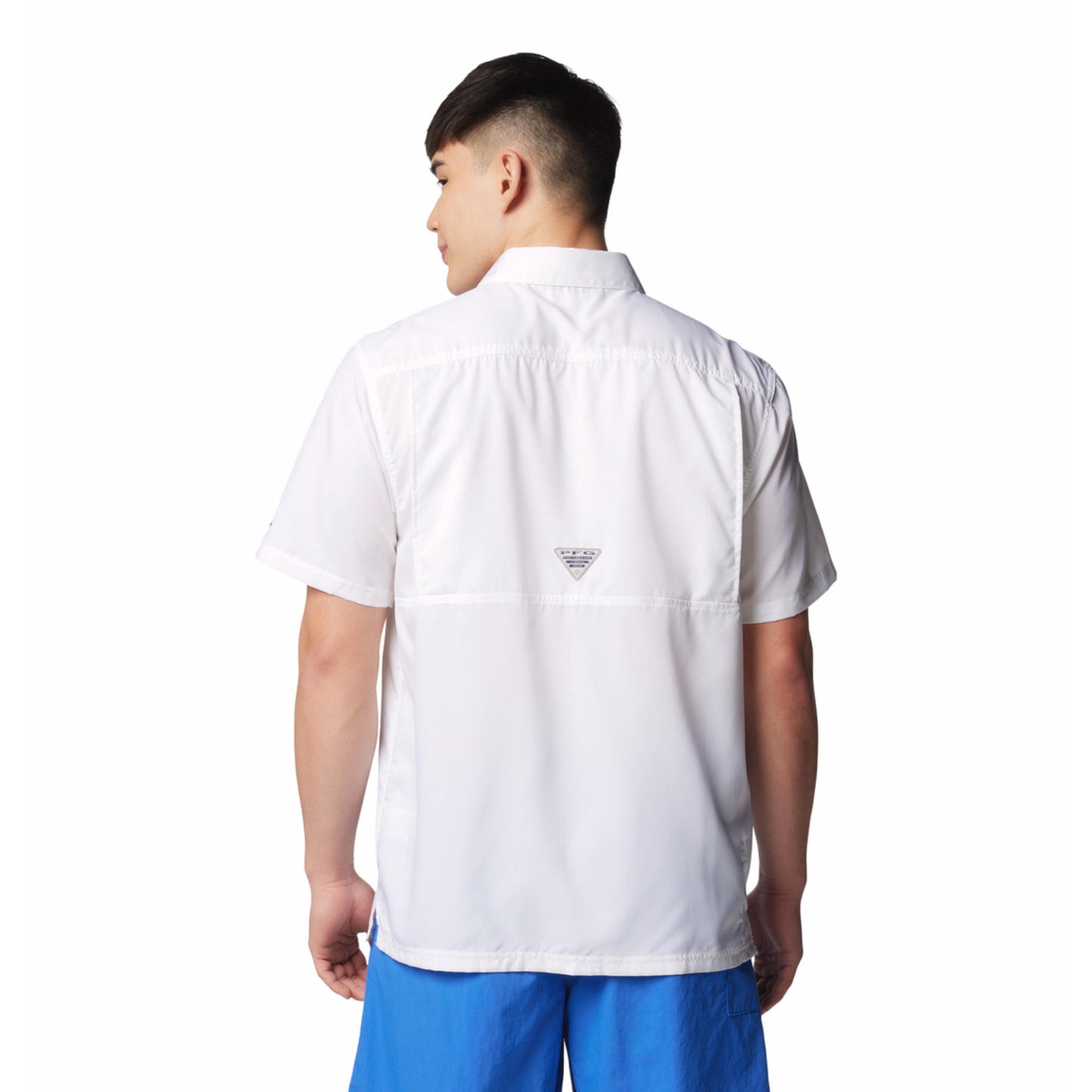 Columbia Men White Omni-Shade Slack Tide Camp Shirt (Sun Protection)