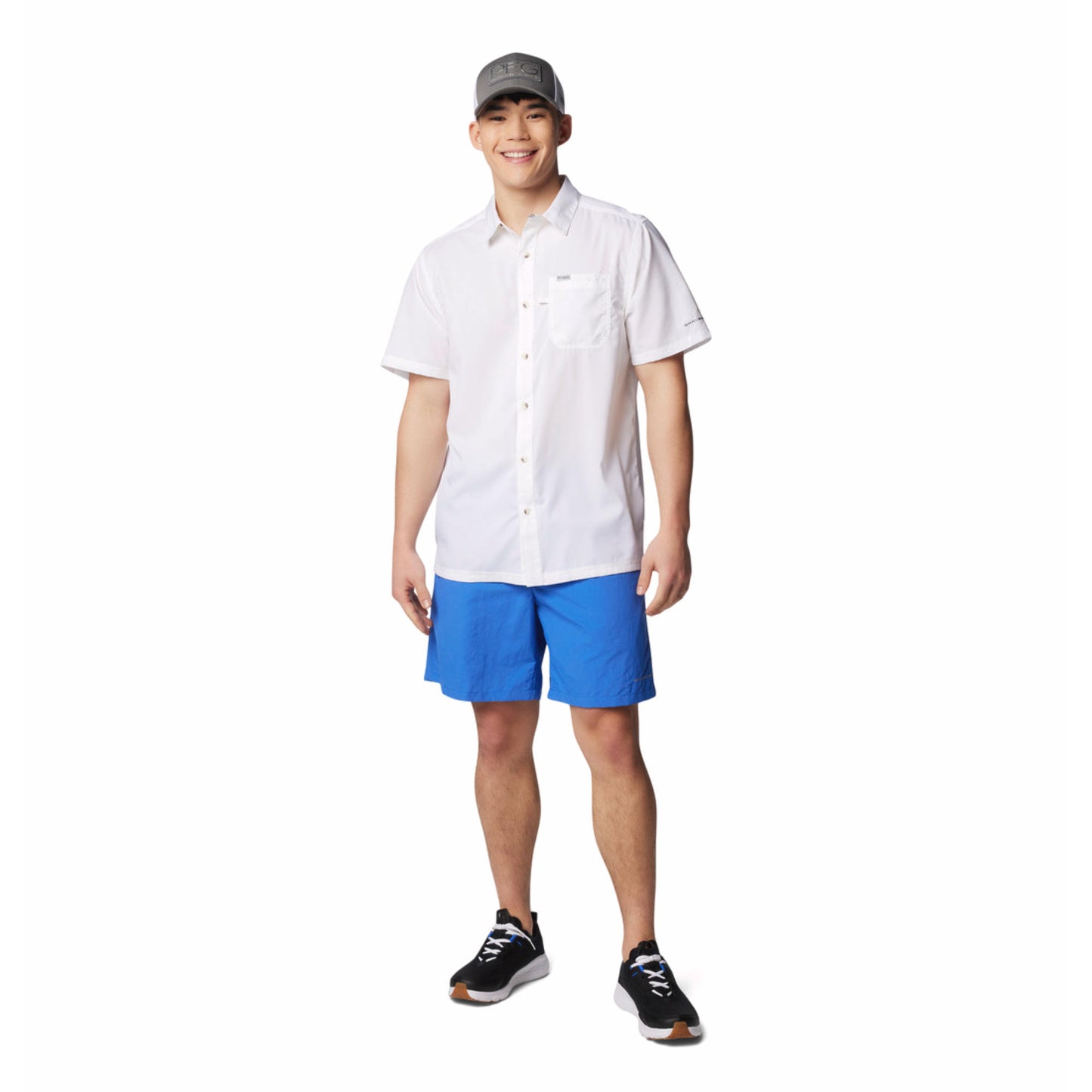 Columbia Men White Omni-Shade Slack Tide Camp Shirt (Sun Protection)
