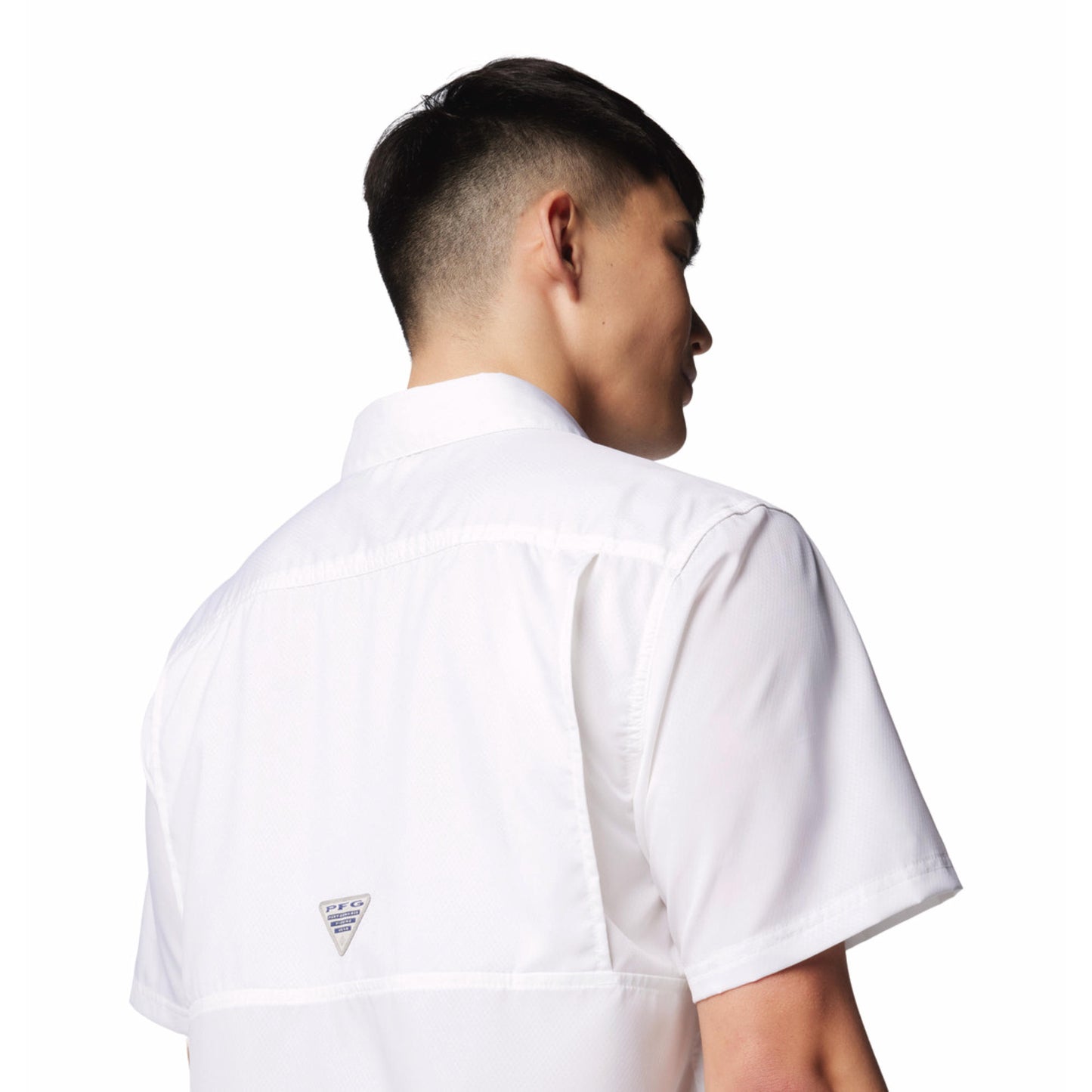 Columbia Men White Omni-Shade Slack Tide Camp Shirt (Sun Protection)