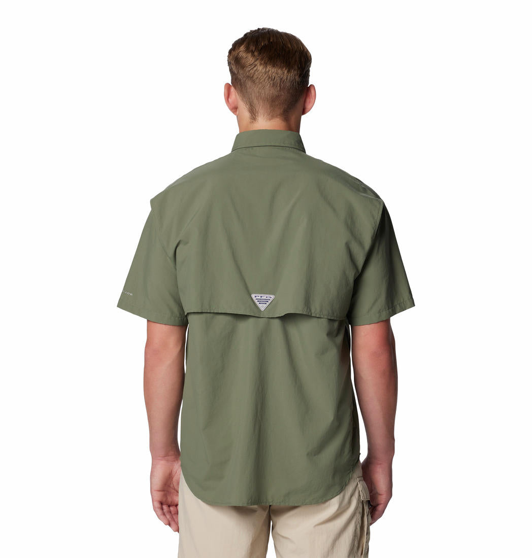 Columbia Men Green Bahama II S/S Shirt (Sun Protection)