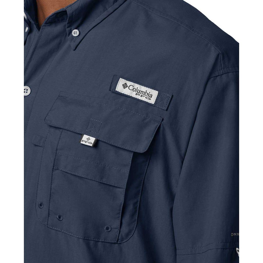 Columbia Men Blue Bahama II L/S Shirt (Sun Protection)