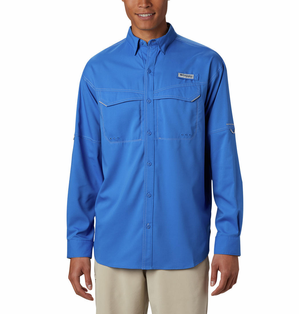 Columbia Men Blue Low Drag Offshore Long Sleeve Sun Protection Shirt