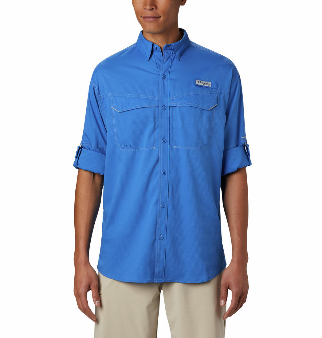 Columbia Men Blue Low Drag Offshore Long Sleeve Sun Protection Shirt