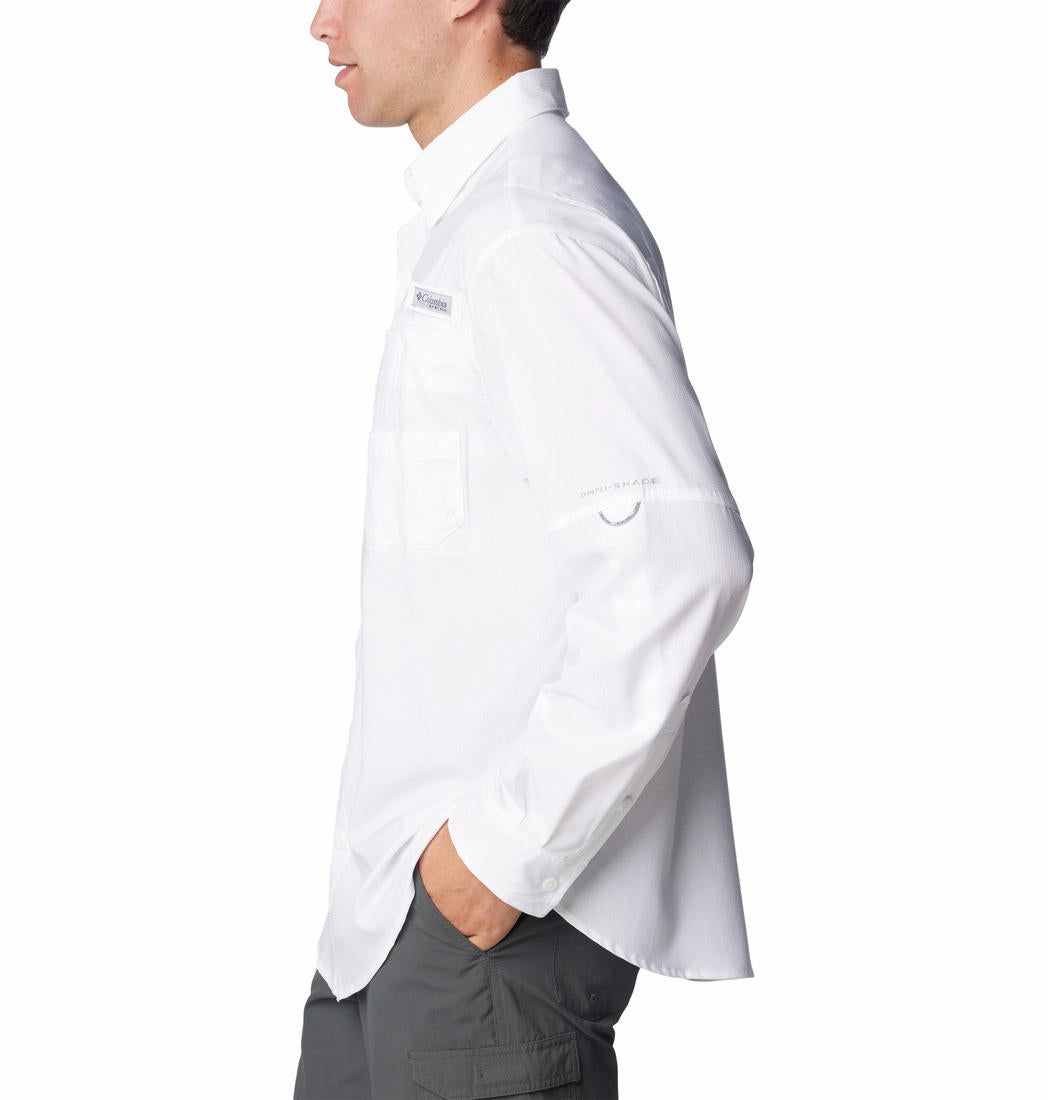 Columbia Men White Tamiami II LS Shirt (Sun Protection)