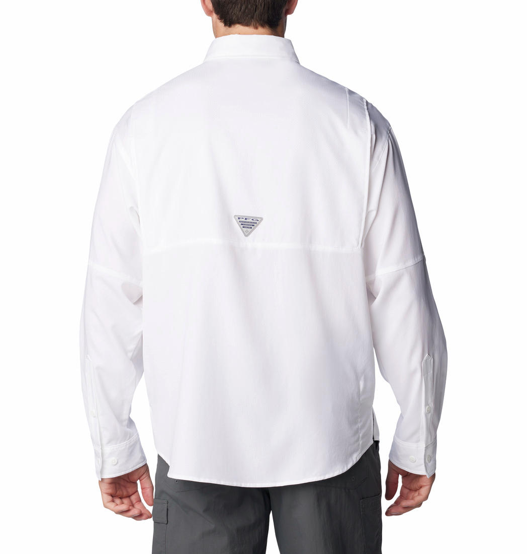 Columbia Men White Tamiami II LS Shirt (Sun Protection)