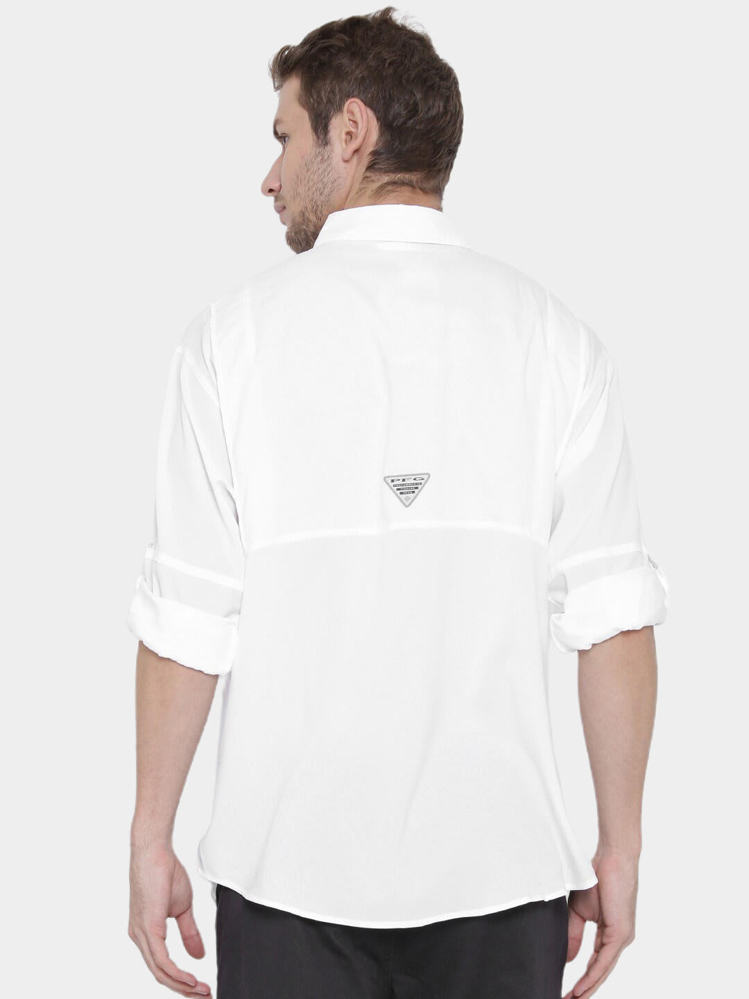 Columbia Men White Tamiami II LS Shirt (Sun Protection)