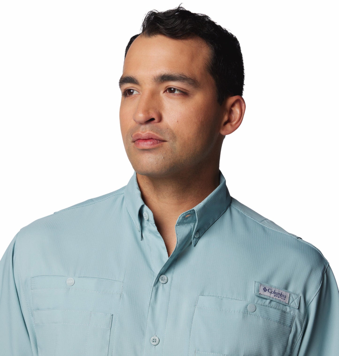 Columbia Mens Blue Omni-Wick Tamiami II Short Sleeve Shirt