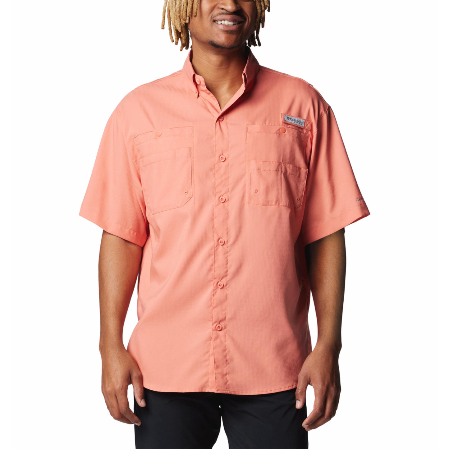 Columbia Mens Orange Tamiami II Short Sleeve Shirt