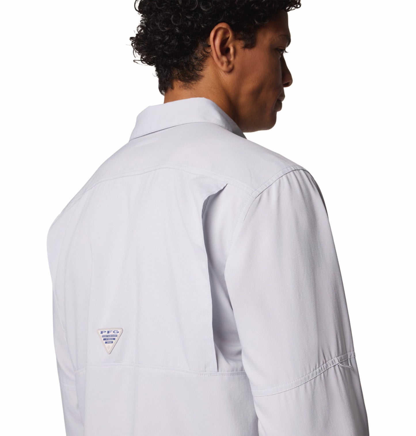 Columbia Men Light Grey Omni-Shade Blood n Guts V Long Sleeve Shirt