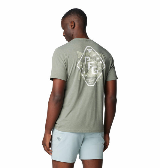Columbia Mens Green PFG Tarpon Rise Tech Tee SS