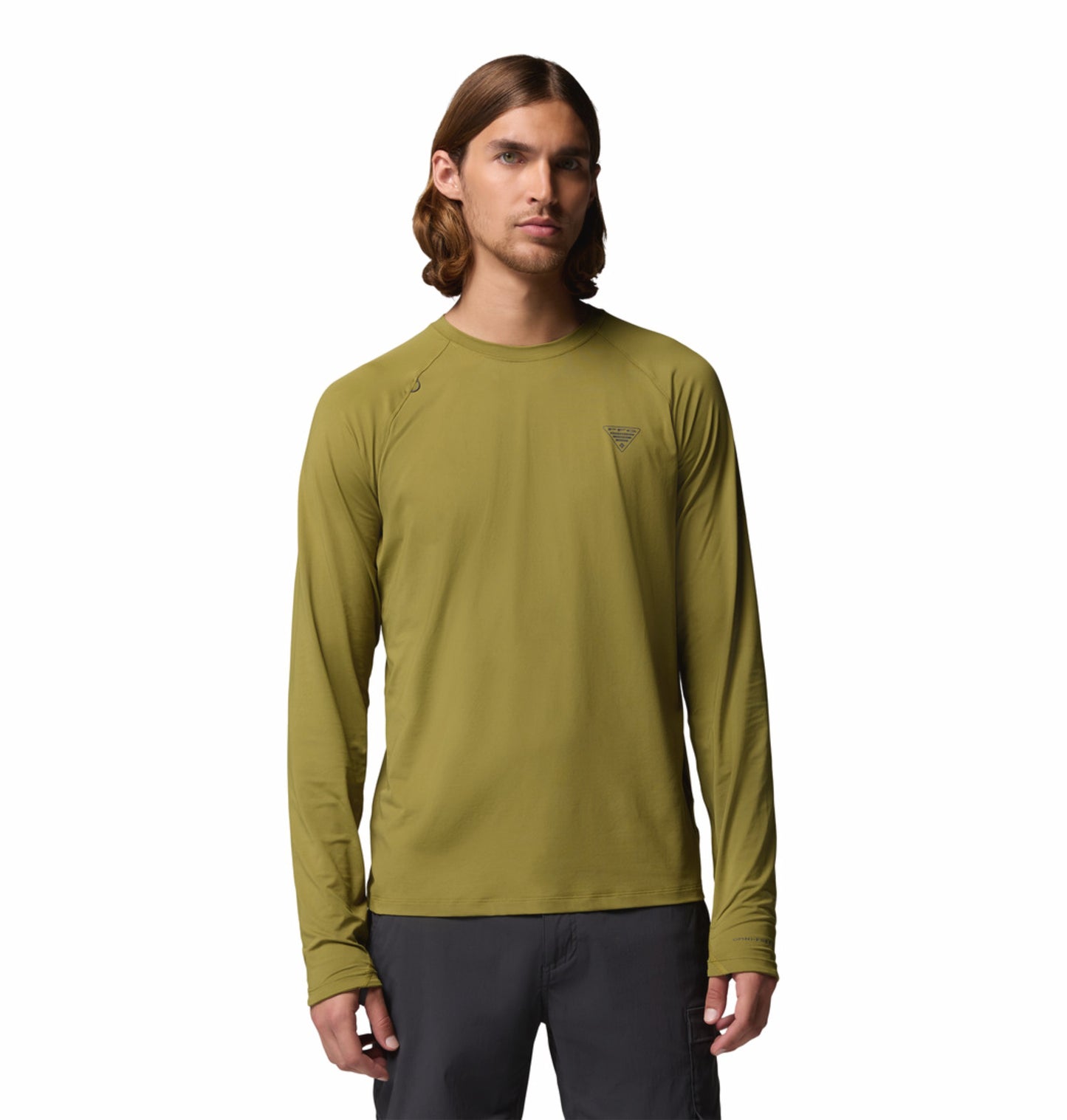Columbia Men’s Olive Green Omni-Freeze Wild Cast Sun Protection T-Shirt