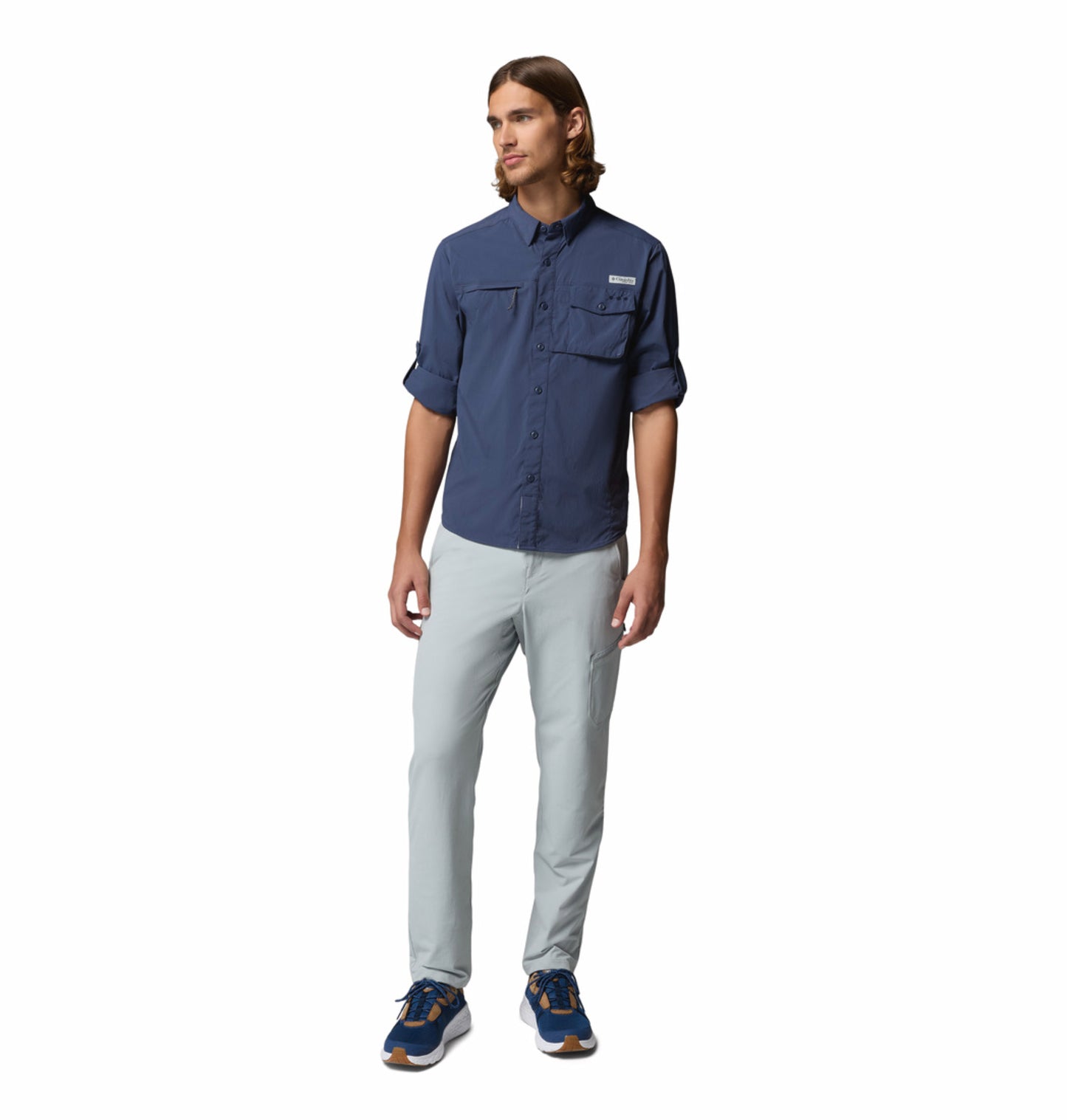 Columbia Men's Navy Blue Wild Cast Long Sleeve Shirt with Omni-Shade