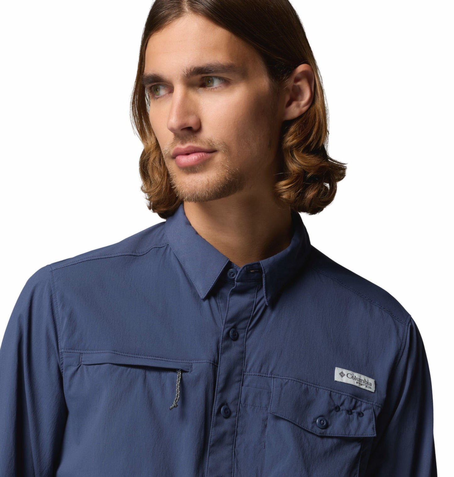 Columbia Men's Navy Blue Wild Cast Long Sleeve Shirt with Omni-Shade