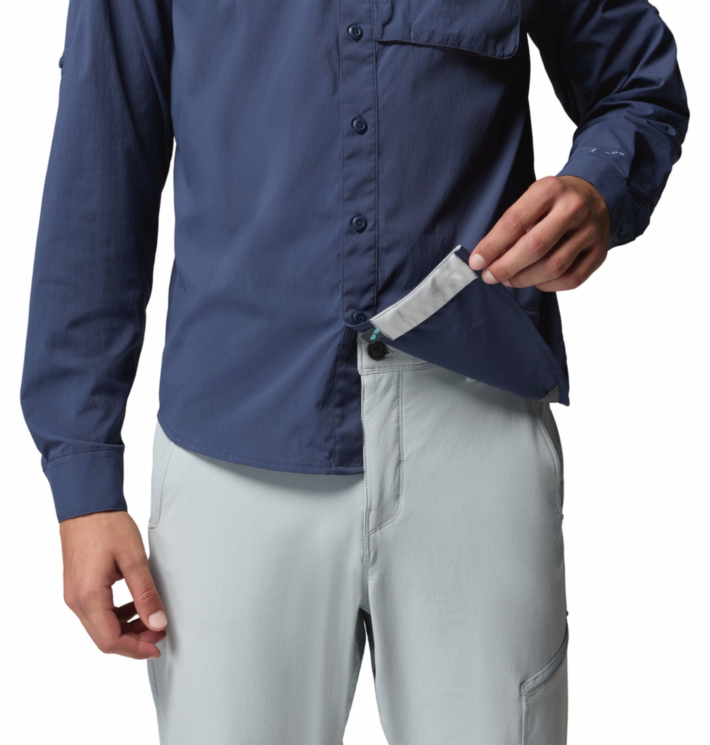 Columbia Men's Navy Blue Wild Cast Long Sleeve Shirt with Omni-Shade