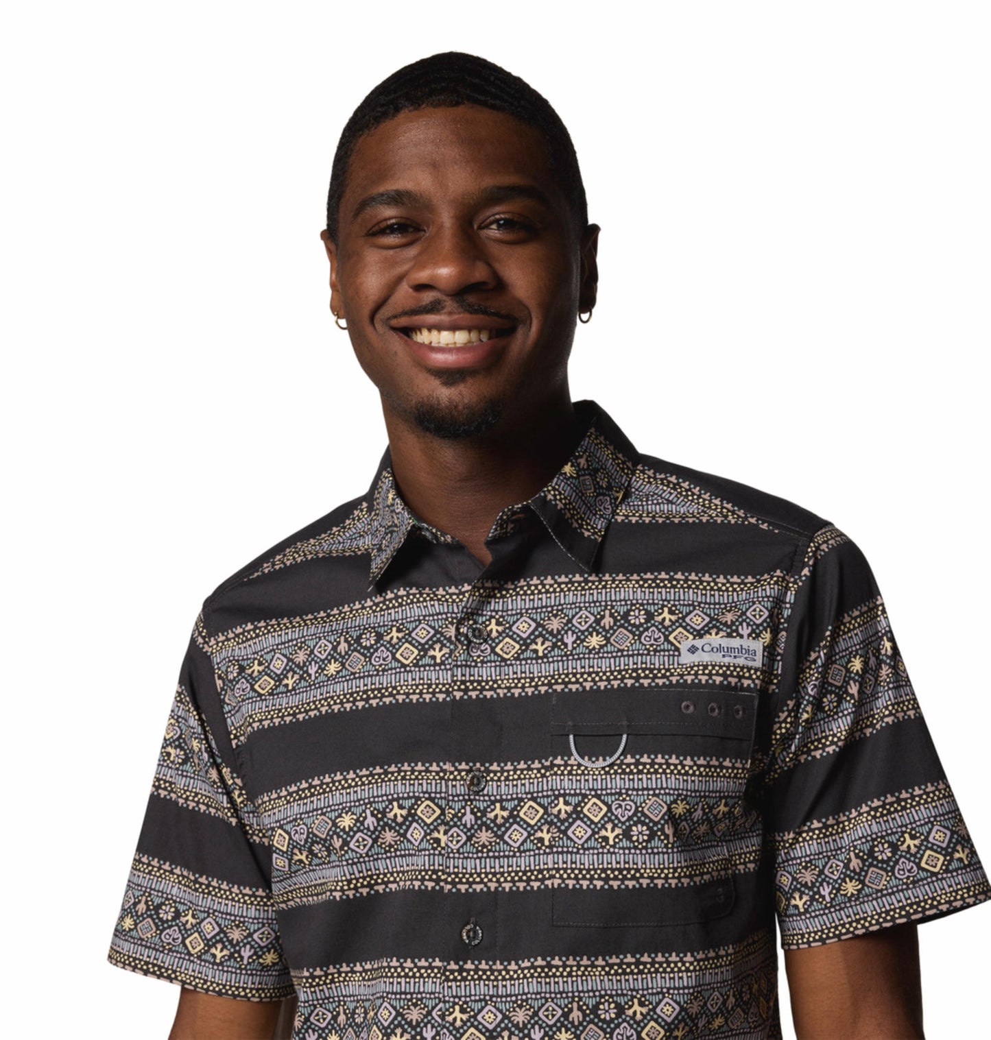 Columbia Mens Multicolor Wild Cast Camp Shirt